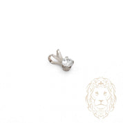 Pendentif - Or 10K blanc solitaire zircone cubique coupe rond brillant 0.25PTS / 4mm - PEG1193