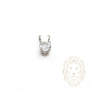 Pendentif - Or 10K blanc solitaire zircone cubique coupe rond brillant 0.75PTS / 6mm - PEG1195