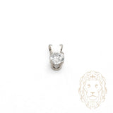 Pendentif - Or 10K blanc solitaire zircone cubique coupe rond brillant 0.75PTS / 6mm - PEG1195