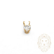 Pendentif - Or 10K jaune solitaire zircone cubique coupe rond brillant 0.75PTS / 6mm - PEG1187