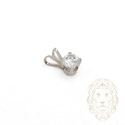 Pendentif - Or 10K blanc solitaire zircone cubique coupe rond brillant 0.75PTS / 6mm - PEG1195