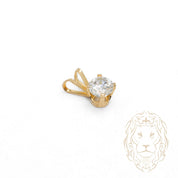 Pendentif - Or 10K jaune solitaire zircone cubique coupe rond brillant 0.75PTS / 6mm - PEG1187