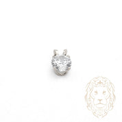 Pendentif - Or 10K blanc solitaire zircone cubique coupe rond brillant 1.00PTS / 6.5mm - PEG1196