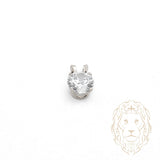 Pendentif - Or 10K blanc solitaire zircone cubique coupe rond brillant 1.00PTS / 6.5mm - PEG1196