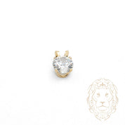 Pendentif - Or 10K jaune solitaire zircone cubique coupe rond brillant 1.00PTS / 6.5mm - PEG1188
