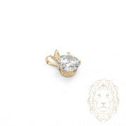 Pendentif - Or 10K jaune solitaire zircone cubique coupe rond brillant 1.00PTS / 6.5mm - PEG1188