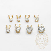 Pendentif - Or 10K jaune solitaire zircone cubique coupe rond brillant 1.00PTS / 6.5mm - PEG1188