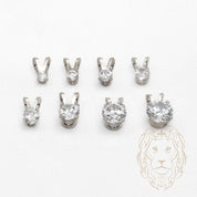 Pendentif - Or 10K blanc solitaire zircone cubique coupe rond brillant 0.05PTS / 2.5mm - PEG1189
