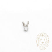 Pendentif - Or 10K blanc solitaire zircone cubique coupe princesse 0.05PTS / 2.5mm - PEG1205
