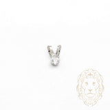 Pendentif - Or 10K blanc solitaire zircone cubique coupe princesse 0.05PTS / 2.5mm - PEG1205