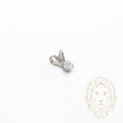 Pendentif - Or 10K blanc solitaire zircone cubique coupe princesse 0.05PTS / 2.5mm - PEG1205
