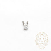 Pendentif - Or 10K blanc solitaire zircone cubique coupe princesse 0.10PTS / 3mm - PEG1206