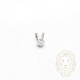 Pendentif - Or 10K blanc solitaire zircone cubique coupe princesse 0.10PTS / 3mm - PEG1206