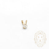 Pendentif - Or 10K jaune solitaire zircone cubique coupe princesse 0.10PTS / 3mm - PEG1198