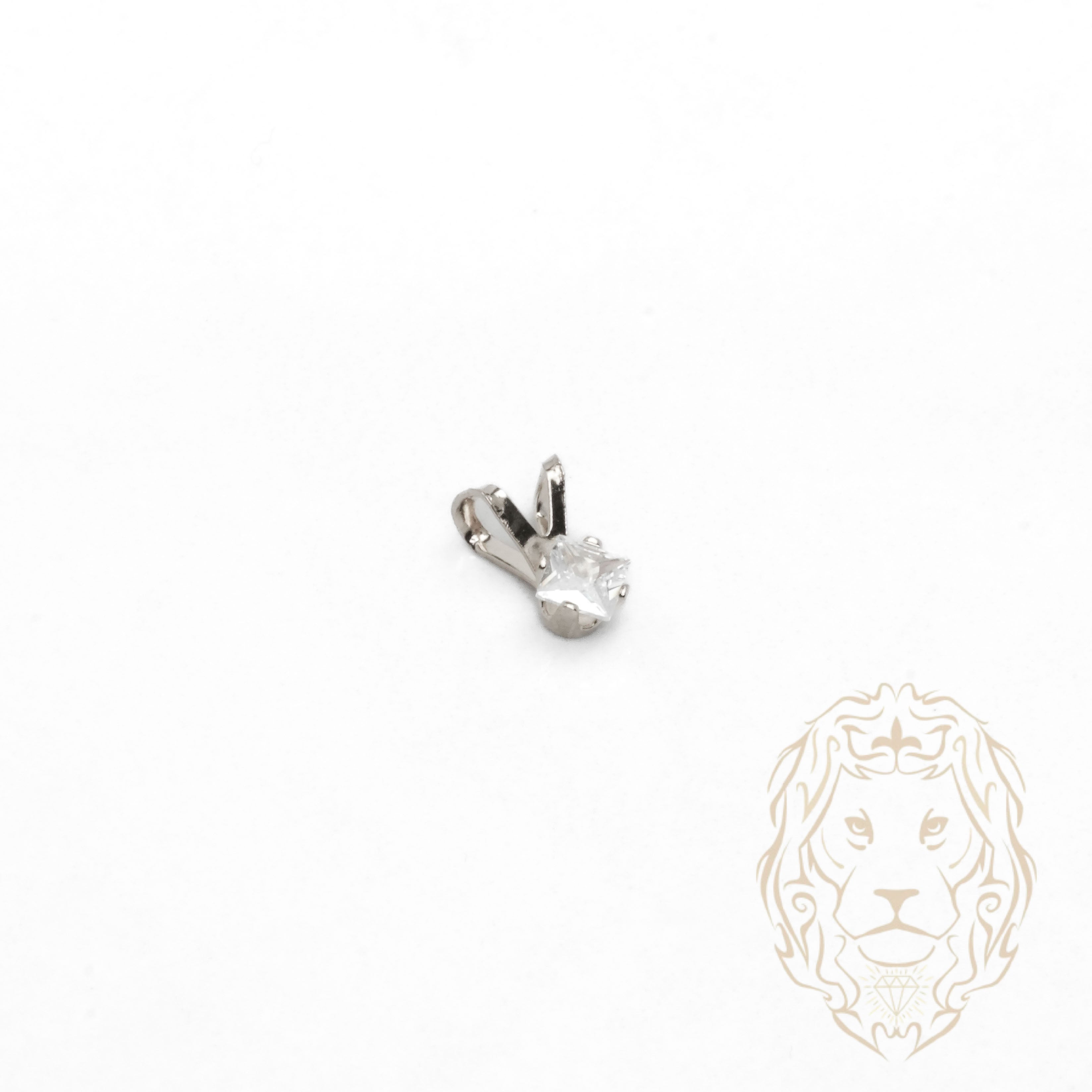 Pendentif - Or 10K blanc solitaire zircone cubique coupe princesse 0.10PTS / 3mm - PEG1206