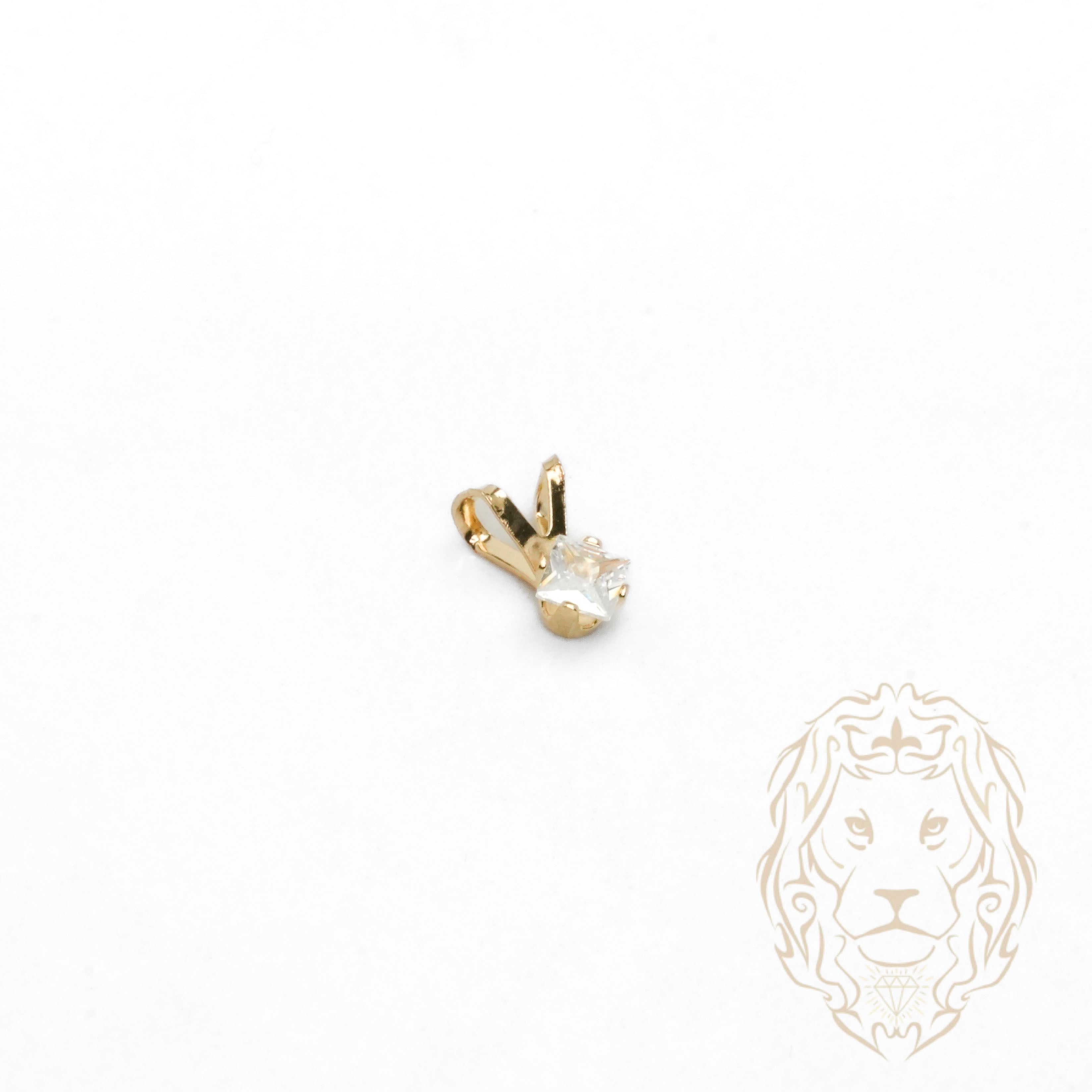 Pendentif - Or 10K jaune solitaire zircone cubique coupe princesse 0.10PTS / 3mm - PEG1198