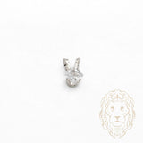 Pendentif - Or 10K blanc solitaire zircone cubique coupe princesse 0.15PTS / 3.5mm - PEG1207