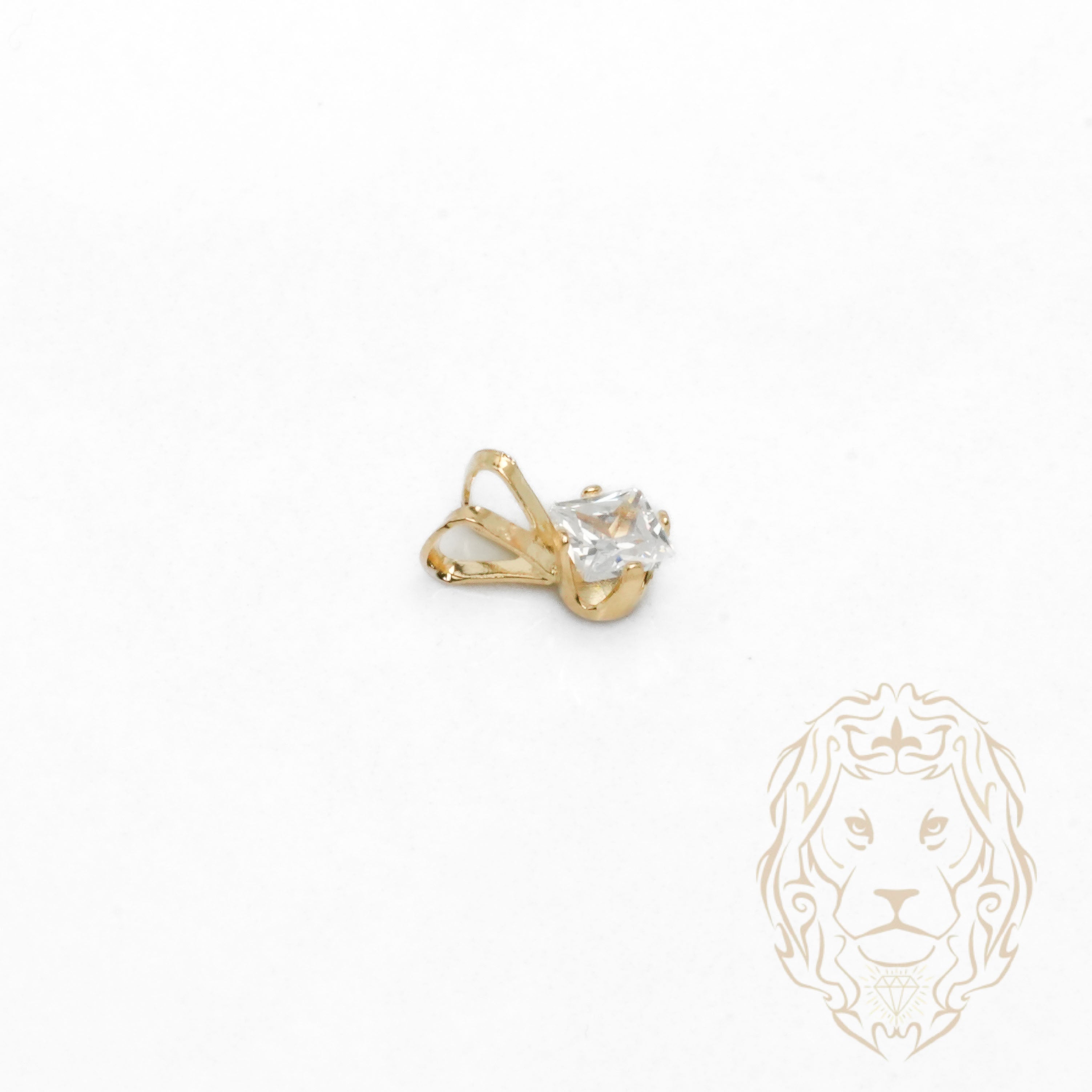 Pendentif - Or 10K jaune solitaire zircone cubique coupe princesse 0.15PTS / 3.5mm - PEG1199