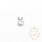 Pendentif - Or 10K blanc solitaire zircone cubique coupe princesse 0.75PTS / 6mm - PEG1211