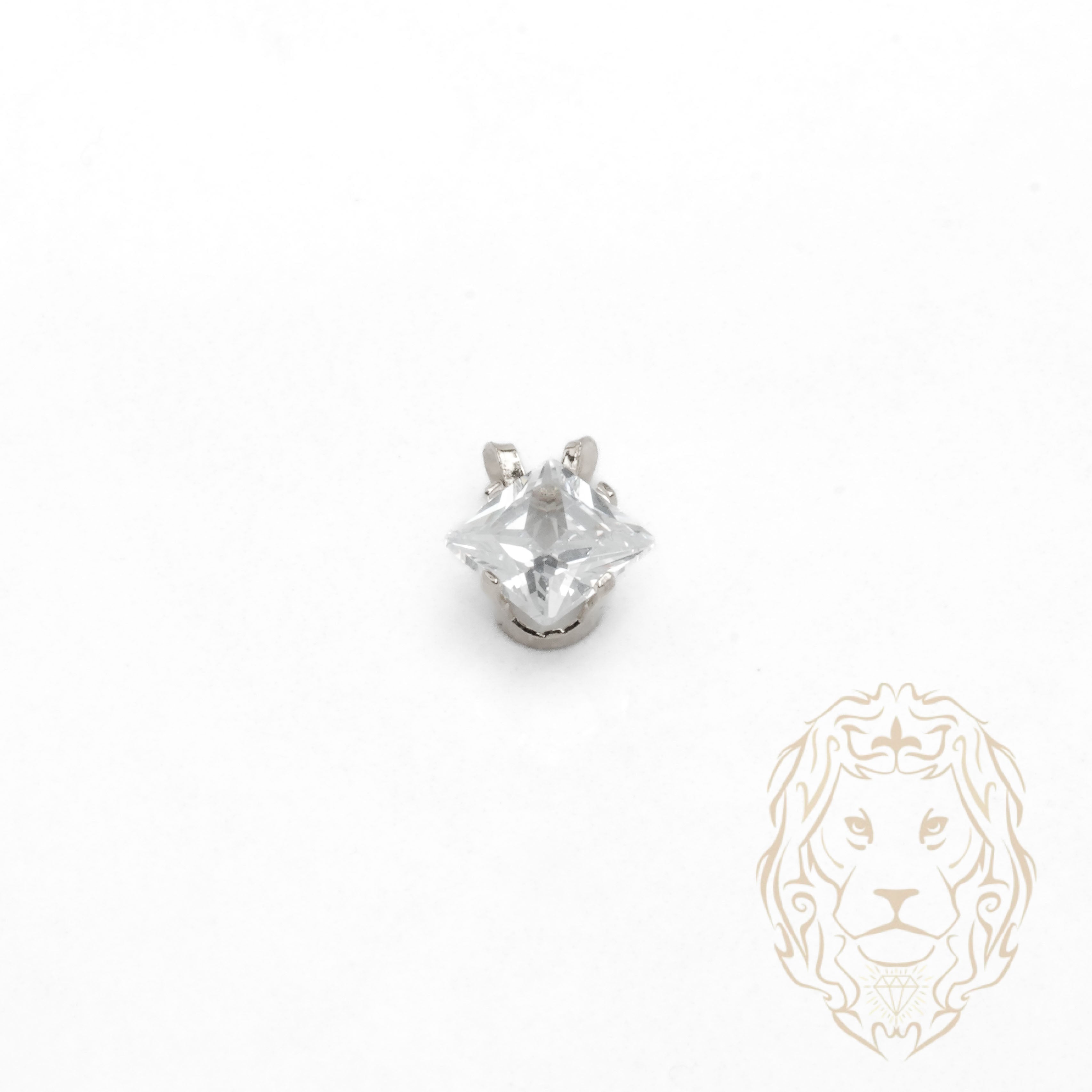 Pendentif - Or 10K blanc solitaire zircone cubique coupe princesse 1.00PTS / 6.5mm - PEG1212