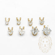 Pendentif - Or 10K jaune solitaire zircone cubique coupe princesse 0.05PTS / 2.5mm - PEG1197