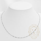Chain - 14K white gold mixed bullet & cable 1.2mm - CHG538