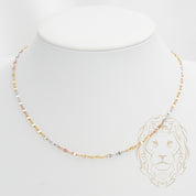 Chaîne - Or 10K tricolore jaune, blanc & rose ancre coupe diamant 2.5mm - CHG551