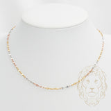 Chain - 10K Gold tricolor yellow, white & pink anchor cut diamond 2.5mm - CHG551
