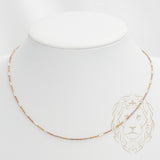 Chain - 10K Gold tricolor yellow, white & pink mixed twist & bullet 1.5mm - CHG552