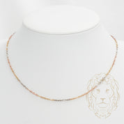 Chaîne - Or 10K tricolore jaune, blanc & rose figaro X câble finition florentine 2mm - CHG553