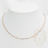 Chain - 10K gold tricolor yellow, white & pink figaro X cable 2mm florentine finish - CHG553