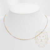 Chain - 10K gold tricolor yellow, white & pink mixed beads & bullet 1.2mm - CHG554