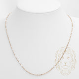 Chain - 10K gold two-tone yellow & white mixed beads & bullet cut diamond 1.7mm - CHG559