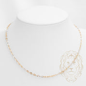 Chain - 10K Gold two-tone yellow & white anchor round cut diamond 3mm - CHG563