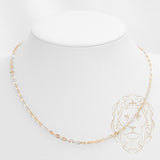 Chain - 10K Gold two-tone yellow & white anchor round cut diamond 3mm - CHG563