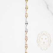 Chaîne - Or 10K tricolore jaune, blanc & rose ancre coupe diamant 2.5mm - CHG551