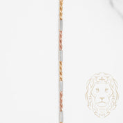Chain - 10K Gold tricolor yellow, white & pink mixed twist & bullet 1.5mm - CHG552