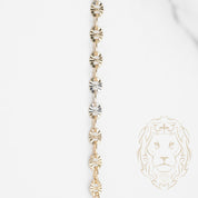 Chain - 10K Gold two-tone yellow & white anchor round cut diamond 3mm - CHG563