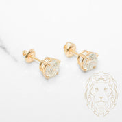 Studs à visser - Or 14K jaune diamant lab 1.10CT T.W. coupe rond brillant - BOGL055