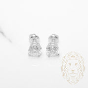 Screw Studs - 14K gold white diamond lab cut round brilliant 1.00CT - BOGL037