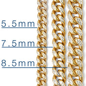 Chaîne - Or 10K deux tons jaune & blanc cuban link coupe diamant 6.7mm - CHG820