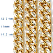 Chain - 10K Gold two-tone yellow & white diamond cut cuban links 14.5mm 26" - CHG147