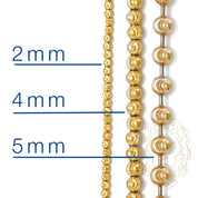 Chain - 10K yellow gold solid moon cut beads 5mm 36" - CHG170
