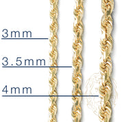 Chain - 3.5mm solid twisted 10K yellow gold - CHG189
