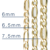 Chain - 10K yellow gold figaro links 6mm 21" - CHG205