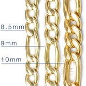 Chain - 10K yellow gold figaro links 8.5mm 24" - CHG208