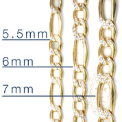 Chain - 10K Gold two-tone yellow & white diamond-cut figaro links 7mm 26" - CHG216