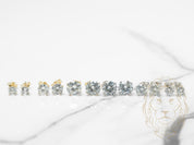 Screw Studs - 14K gold white diamond lab cut round brilliant 1.00CT - BOGL037