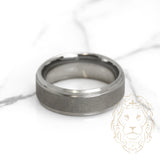 Bague jonc - Tungstène grise finition sablée & polie - RIT010