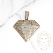 Pendentif - Or 10K deux tons jaune & blanc diamant pavé de cz - PEG591